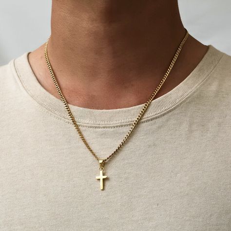 Gold Cross Necklace Men, Mens Necklace Gold, Cross Necklace Men, Men's Necklace Gold, Gold Pendants For Men, Cross Necklace For Men, Gold Necklace For Men, Etsy Jewellery, Luxury Jewelry Box