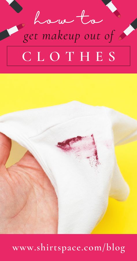 How To Get Makeup Out Of Clothes: What You Need To Know | ShirtSpace How To Get Makeup Out Of White Clothes, How To Get Makeup Out Of Clothes, Remove Lipstick From Clothes, Makeup Out Of Clothes, Remove Makeup Stains, Remove Makeup From Clothes, Stain On Clothes, Laundry Tips, Oil Free Foundation