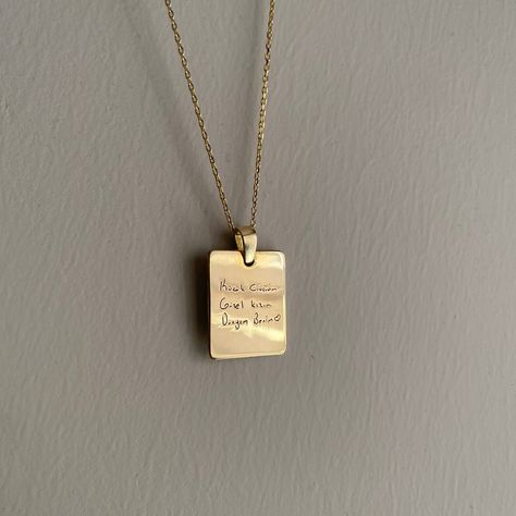 Handwritten Necklace, Handwriting Necklace Custom, Engraved Handwriting, Handwriting Necklace, Engraved Pendant, Gold Engraving, Signature Jewelry, Nov 6, Gold Hands