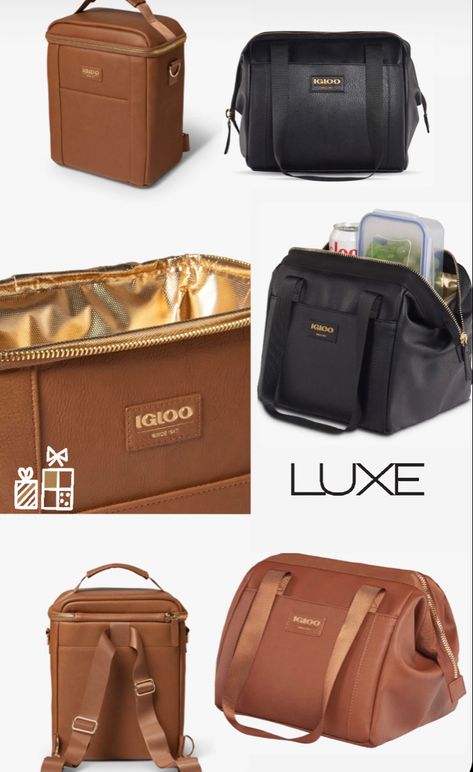 Igloo Vegan Leather Lunchboxes Professional Lunch Bag, Lunch Bag Ideas, Luxury Lunch Bags, Lunch Backpack, Luxury Lunch, Leather Lunch Bag, Household Necessities, Rv Car, Leather Designs