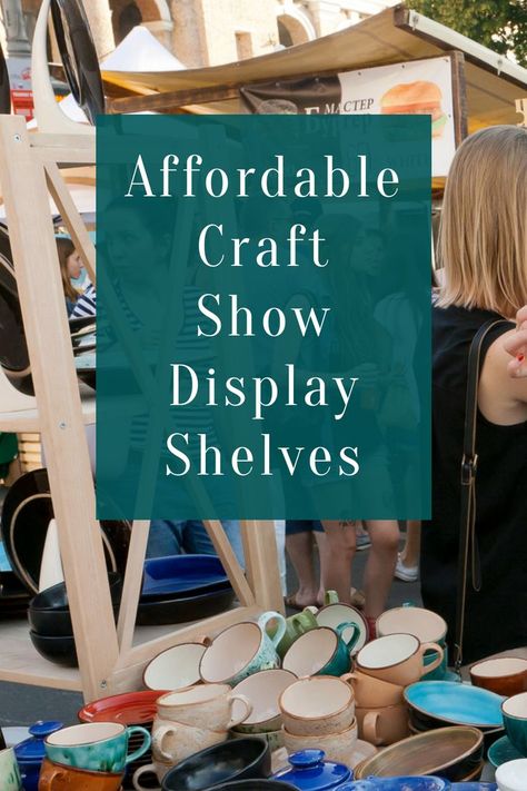 Craft Show Wall Display, Homemade Display Ideas, Craft Fair Embroidery Booth, Craft Show Purse Display Ideas, Display Boards For Craft Shows, Easy Display Shelves Craft Fairs, Craft Sale Signs Display, Craft Displays Booth, Diy Tabletop Display Shelves