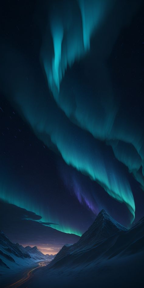 Aurora Phone Wallpaper, Winter Inspired Wallpaper, Northern Lights Astethic, Northern Lights Phone Wallpaper, Northern Lights Aesthetic Wallpaper, Blue Green Wallpaper Aesthetic, Blue Lights Wallpaper, Northern Lights Aesthetic, Winter Night Painting