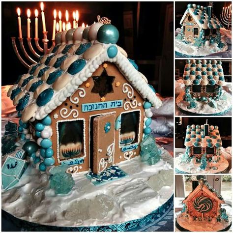 Hanukkah gingerbread house Diy Hanukkah, Natal, Hanukkah Cookies, Hanukkah Bush, Hanukkah Diy, Hanukkah Recipes, Gingerbread House Ideas, Hanukkah Activites, Hanukkah Party