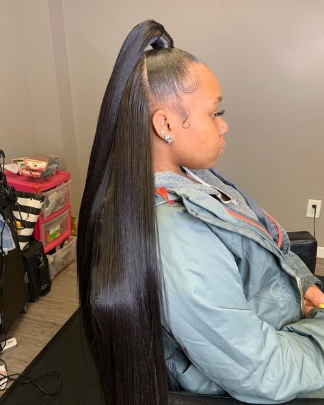 Pony Tails, Half Up Half Down Hairstyles Straight, Straight Half Up Half Down, Half Up Half Down Sew In, Half Up Half Down Straight Hair, Half Up Half Down Quickweave, Weave Ponytail Hairstyles, Short Hair Hacks, Hairstyles Pictures