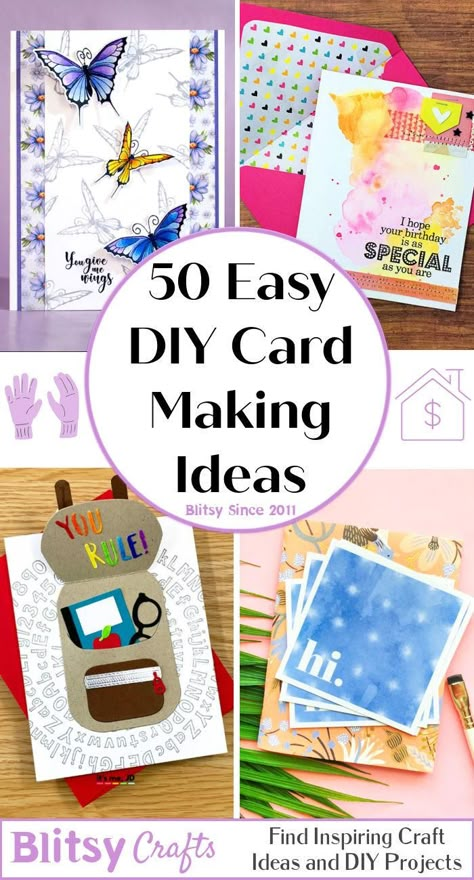 Easy Birthday Cards, Card Making Ideas For Beginners, Easy Birthday Cards Diy, Easy Greeting Cards, Card Making Ideas Easy, Card Making Tools, Anniversaire Diy, Diy Greeting Card, Card Making Designs