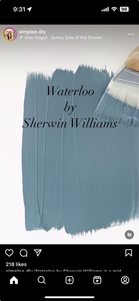 Groundwater Sherwin Williams, Historical Blue Paint Colors, Sherwin Williams Slate Blue, Blue Paint Nursery, Smokey Blue Paint Color, Williamsburg Blue Benjamin Moore, Sherwin Williams Blues, Waterloo Sherwin Williams, Sherwin Williams Blue