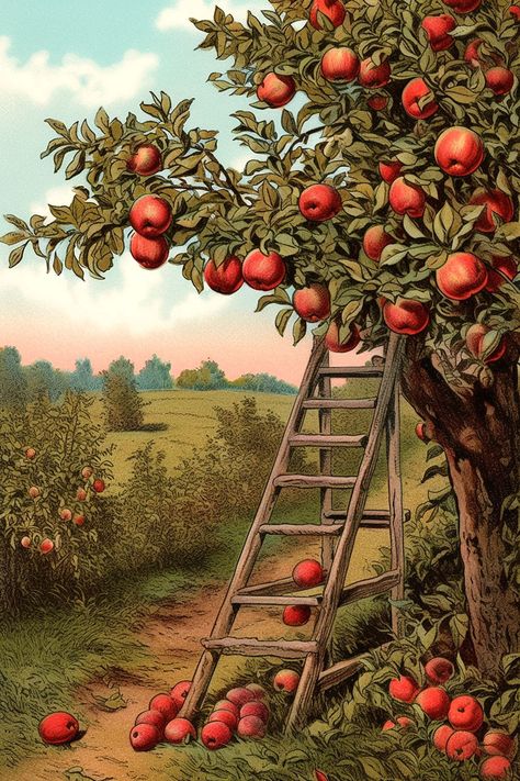 14 Harvest Time Images! - The Graphics Fairy Apple Tree Drawing, Fall Craft Projects, Harvest Pictures, Harvesting Wheat, Picking Apples, Wine Journal, Time Images, Inspiring Photos, Garden Drawing