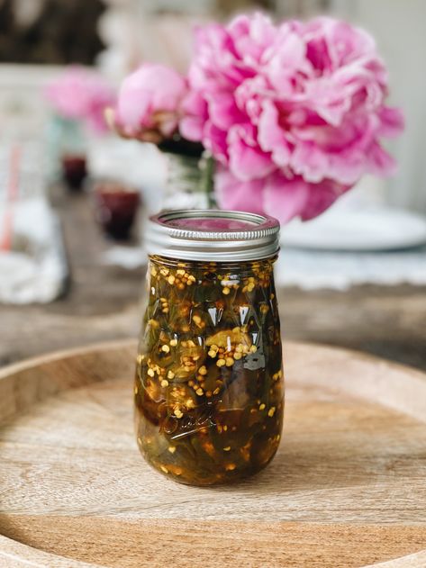 Ball Candied Jalapenos, Candied Jalapenos Recipe, Pickled Jalapeno Recipe, Azure Farm, Canned Jalapenos, Cowboy Candy, Candied Jalapenos, Basil Lemonade, Canning Ideas