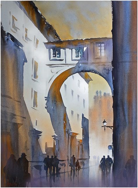 Beautiful Watercolor Paintings of Architecture by Thomas W. Schaller - My Modern Met Thomas W Schaller, Thomas Schaller, Landscape And Urbanism Architecture, Watercolor City, Watercolor Architecture, Kunst Inspiration, Seni Cat Air, 수채화 그림, Watercolor Landscape Paintings