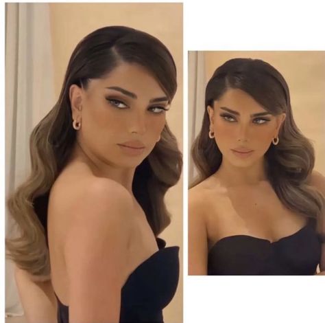 Sleek Classy Hairstyles, Hairstyles For Gala Event Long Hair, Elegant Hairstyles For Long Hair Formal Classy, Hollywood Waves Side Part, Side Part Wedding Hair, Hairstyles Behind The Ears, Hair Dos For Wedding, Hair Wedding Guest, Makeup Ideas For Wedding