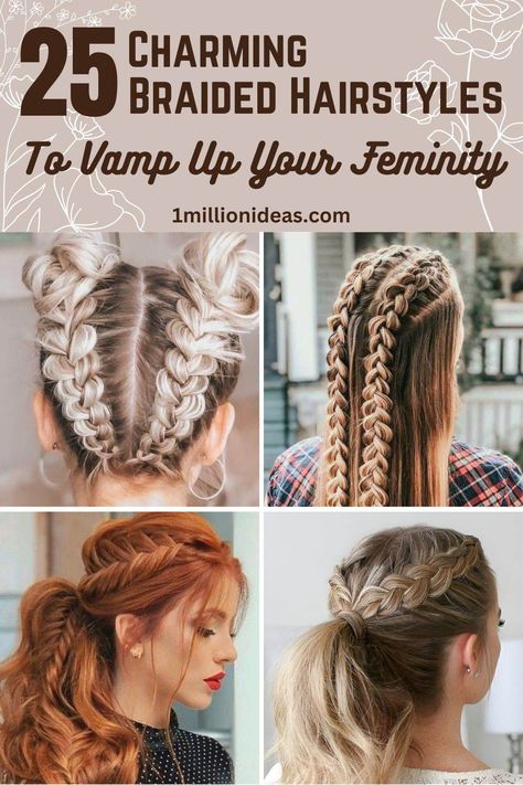 25 Charming Braided Hairstyles To Vamp Up Your Feminity Medium Hair Braids, Braids For Medium Length Hair, Beautiful Braided Hair, Viking Hair, Braided Hairstyle, Braids For Long Hair, Hair Dos, Braid Styles, Pretty Hairstyles