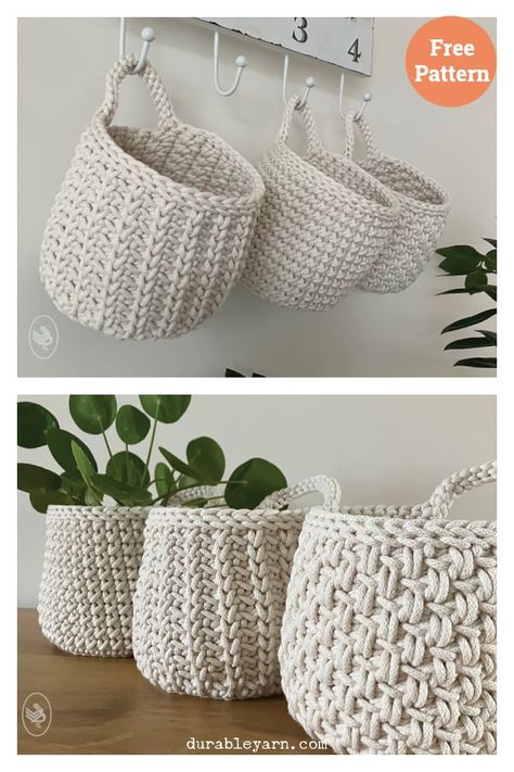 Baskets Free Crochet Pattern Knitting Patterns Hats Women, Knitting Bag Pattern, Crochet Basket Pattern Free, Crochet Storage Baskets, Basket Crochet, Crochet Baskets, Crochet Storage, Crochet Basket Pattern, Crochet Instructions