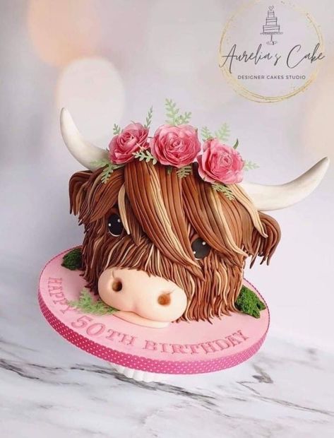 Highland Cow Cake, Cow Birthday Cake, Cow Cupcakes, Cow Cake, Cow Birthday Parties, Cow Cakes, Farm Cake, Cow Birthday, Adult Birthday Cakes