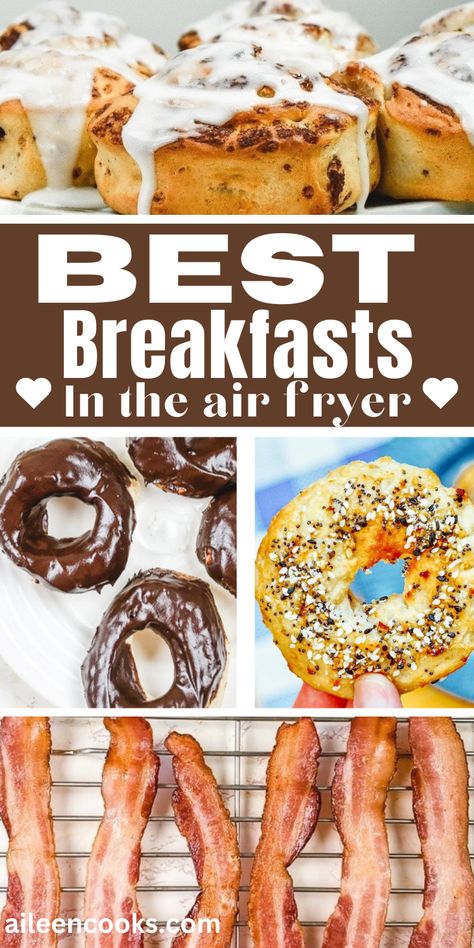 You can’t go wrong with this list of yummy air fryer breakfast recipes! This list includes everything from crispy bacon to homemade bagels and everything in between! breakfast air fryer recipes | breakfast air fryer recipes healthy | easy breakfast air fryer recipes | easy breakfast air fryer recipes healthy | air fryer breakfast ideas | easy breakfast ideas air fryer | quick breakfast ideas air fryer. | breakfast air fryer muffins Air Fryer Pb&j, Breakfast In The Air Fryer, Air Fryer Breakfast Ideas, Breakfast Ideas Air Fryer, Breakfast Air Fryer Recipes, Air Fryer Muffins, Breakfast Air Fryer, Air Fryer Breakfast Recipes, Airfryer Breakfast