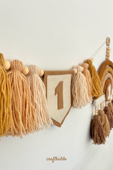 Boho Tassel Garland, Highchair Garland, High Chair Decorations, 1st Birthday Decor, 1st Birthday Celebration, Birthday Highchair, Birthday Bunting, 1st Birthday Decorations, Felt Letters