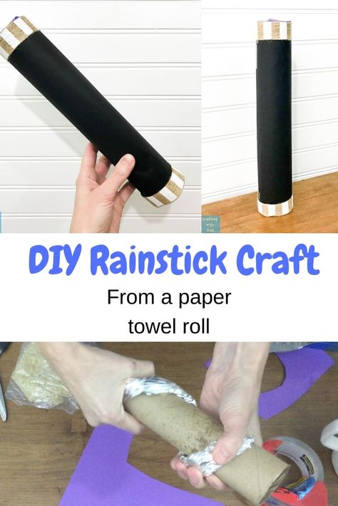 Learn how to create your own DIY rainstick craft from a paper towel roll. Explore the sound of rain with this DIY rainstick craft. This is a fun kids craft for kids of all ages. #rainstickcraft #DIYrainstick Diy Rainmaker, Rainmaker Diy, Rainstick Craft For Kids, Crafts With Paper Towel Rolls, Paper Towel Roll Crafts For Kids, Diy Rainstick, Rainstick Diy, Rain Makers For Kids, How To Make A Rainstick