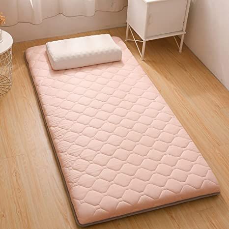 Japanese Tatami Floor Mattress Foldable Futon Mattress Pad Soft Japanese Quilted Sleeping Tatami Floor Mat Bed Mattress Topper Dormitory Floor Lounger Couch Bed,Pink,150x190cm(59 * 79in) Japanese Sleeping Mat, Futon Furniture, Bedroom Futon, Floor Futon, Japanese Tatami, Tatami Floor, Japanese Bed, Japanese Floor Mattress, Portable Mattress