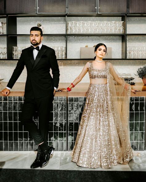 Indian Groom Reception Outfit For Men, Celebrity Engagement Outfits, Reception Bride And Groom Outfit, Sangeet Couple Outfits, Wedding Reception Dress For Bride Indian, Engement Dress Indian Couple, Reception Dress Bride Indian Lehenga, Reception Couple Dress Indian, Engagement Lengha