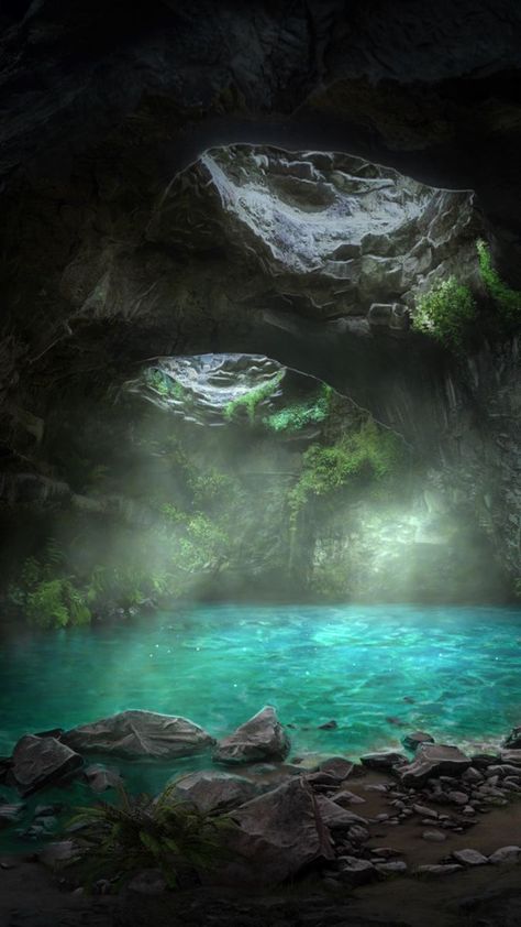 Mermaid Grotto Aesthetic, Dnd Landscape, Magical Cave, Cave Photography, Mermaid Cave, Dnd Diy, Dragon Cave, Moon Pool, Underwater Caves