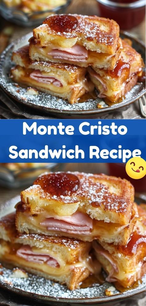 Looking for a sandwich idea? Try this Monte Cristo Sandwich Recipe. It’s a flavorful option for dinner recipes, sandwich recipes healthy enough for lunch, and a creative choice for your next meal. Sandwich Recipes Healthy, Sandwich Guide, Winter Sandwiches, Sandwich Recipes Dinner, Turkey Sandwich Thanksgiving, Monte Cristo Sandwich Recipe, Turkey Sandwiches Recipes, Monte Cristo Sandwich, Unique Dinner