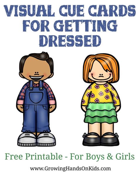 Visual cue cards for getting dressed, free printable for kids! Visual Schedules, Self Help Skills, Visual Cue Cards, Symmetry Worksheets, Cue Card, Toddler Ideas, Pediatric Occupational Therapy, Living Skills, Cue Cards