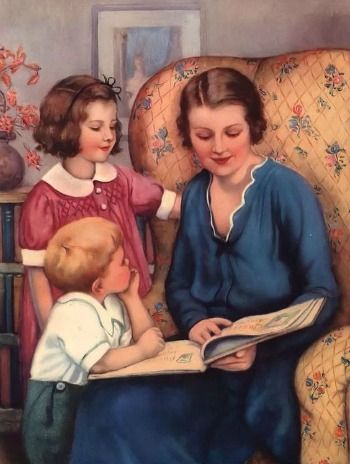 Tapestry Of Grace, Children Reading, Postal Vintage, Reading Art, Book People, Woman Reading, Reading A Book, Kids Reading, Bible Stories