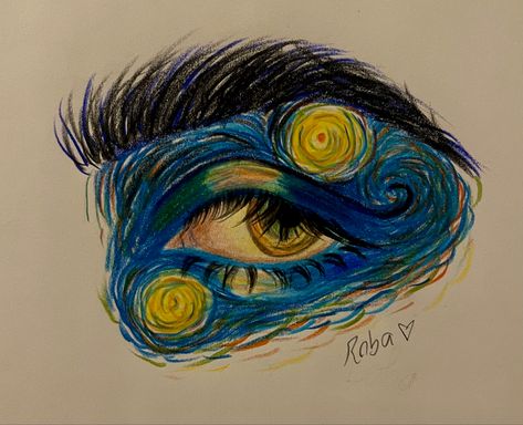 Painting Inspo, Eye Drawing, Van Gogh, Starry Night, Art Painting, Paintings, Collage, Van, Drawings