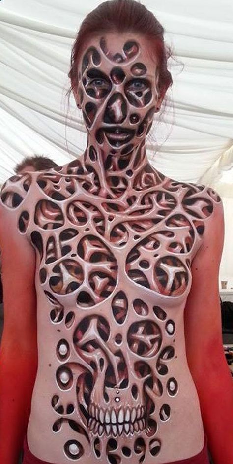 Matteo-Arfanotti Full Body Makeup, Amazing Body, Geniale Tattoos, Art Tumblr, Painting Tattoo, Special Effects Makeup, Tattoo Videos, Next Tattoo, Painting Artist