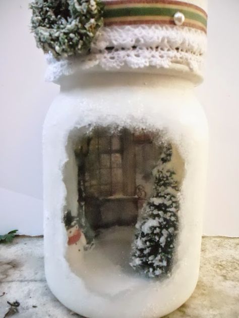 Jul Diy, Mason Jar Projects, Christmas Mason Jars, Christmas Jars, Mason Jar Gifts, Jar Diy, Christmas Scenes, Mason Jar Diy, Christmas Scene