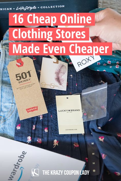 If you're looking for the best places online to buy clothes on a budget or where to get clothing deals online- this is the list you need. The Krazy Coupon Lady has the low-down on the best websites to shop for clothes when you're trying to keep spend down. Whether you're looking for a new pair of shoes or a dress to wear to a wedding this summer, these trendy clothing websites have it all at great prices. We've got the shopping hacks and money-saving tips you need to find the best prices online. Cheap Places To Buy Clothes Online, Websites To Shop For Clothes, Cheap Clothes Online Website, Cheap Shopping Websites, Freebie Websites, Cheap Online Shopping Sites, Cheap Online Clothing Stores, Shop For Clothes, Best Online Clothing Stores