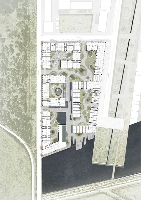 årstiderne's UN17 village in copenhagen is to be built entirely from recycled materials Eco Village Architecture, Apartment Site Plan, Eco Village, Urban Analysis, Urban Design Architecture, Henning Larsen, Dream Farm, Plans Architecture, Architectural Model