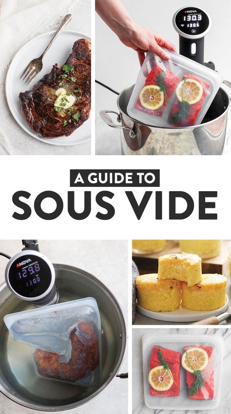 Wondering where to start with sous vide cooking? Start here with this guide to sous vide cooking! Whether you are just starting out or having a couple of sous vide recipes under your belt! Sous Vide Salmon, Instant Pot Sous Vide, Dinner Pork, Sous Vide Chicken, Sous Vide Egg, Sous Vide Recipes, Back Ribs, Sous Vide Cooking, Baby Back Ribs