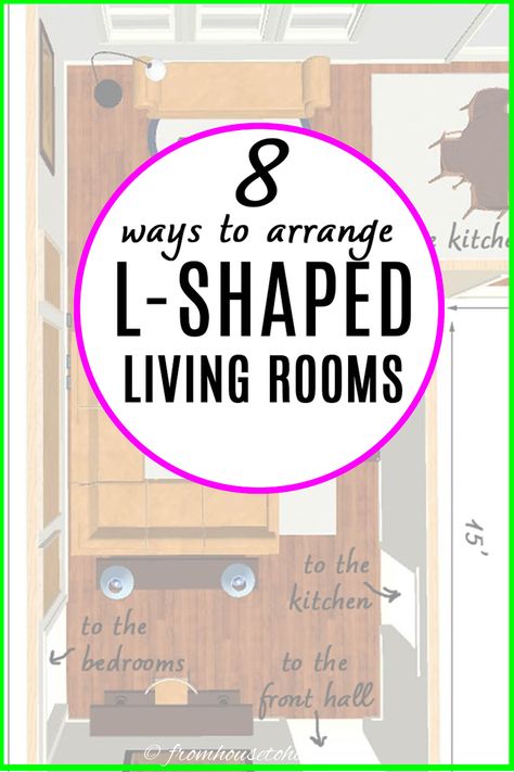 L-Shaped Living Room Layout Ideas: How To Arrange Your Furniture L Shaped Living Room Layout, Living Room Dining Room Combo Layout, Awkward Living Room Layout, L Shaped Living Room, Rectangle Living Room, Long Narrow Living Room, Family Room Layout, Dining Room Layout, Rectangular Living Rooms