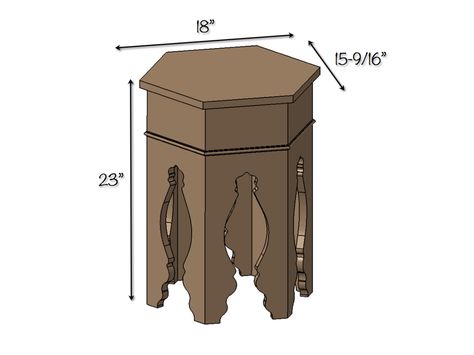 Moroccan Side Table - Dimensions Side Table Plans, Moroccan Side Table, Moroccan Arch, Arabian Decor, Moroccan Table, Moroccan Furniture, Furniture Details Design, Planter Table, Moroccan Tile