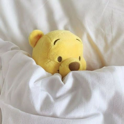 Yellow Aesthetic, The White, Winnie The Pooh, Teddy Bear, Bed, Yellow, White