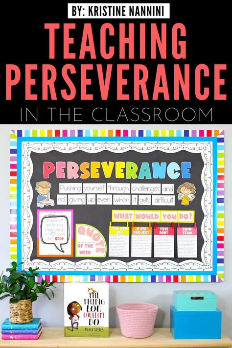 Teaching perseverance to kids is an important part of character education. After all, kids need to practice their perseverance skills in order to success when things get tough in the classroom! Check out perseverance lessons, activities, crafts, bulletin boards, read alouds, doodle notes, and anchor charts by Kristine Nannini to include perseverance in your classroom's character education! Perseverance Bulletin Board Ideas, Perseverance For Kids, Perseverance Activities, Character Education Lessons, Readers Theatre, Top Teacher, Guidance Counselor, Pacing Guide, Teaching Organization