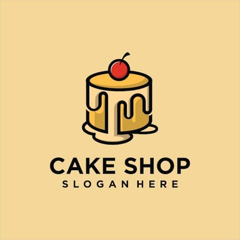 Confectionery Logo Ideas, Cake Vector Illustration, Vegan Bakery Logo, Pastry Logo Design Ideas, Cake Logo Design Graphics, Sweet Cake Logo, Cake Bakery Logo Design, Logo Cake Design, Bakery Logo Ideas