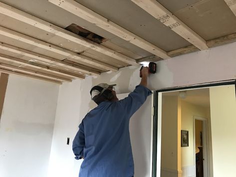 total ceiling replacement Replace Ceiling, House Building, Ceiling Panels, House Remodel, Building Ideas, Ranch House, Home Remodeling, Track Lighting, Building A House