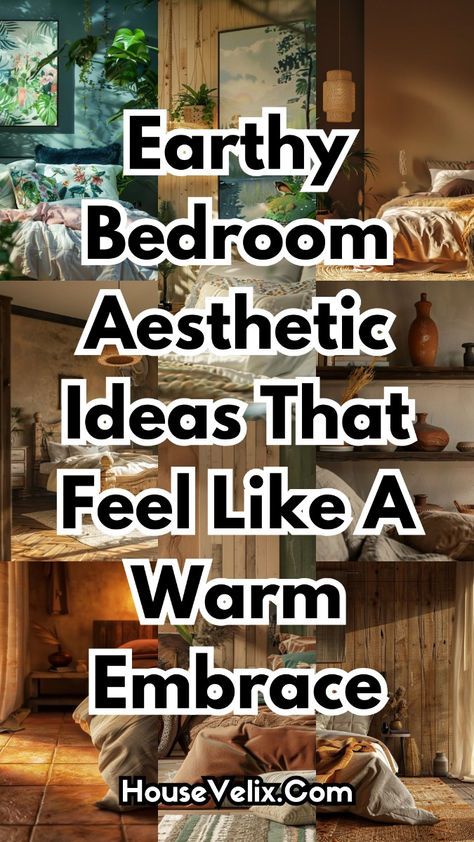 Soft neutral tones and natural textures make this trend irresistible. The earthy bedroom aesthetic brings warmth and peace to any room, with rich materials like wood and linen creating a space that feels grounded and effortlessly chic. Soft Rooms Aesthetic, Chic Primary Bedroom, Earth Aesthetic Room, Brown Room Ideas Bedrooms, Earth Tone Bedroom Colors, Natural Organic Bedroom, Earthy Minimalist Bedroom, Warm Earthy Bedroom, Boho Earthy Bedroom