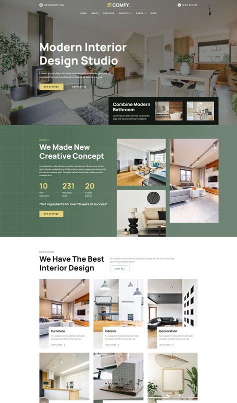 Interior Design Web Design, Interior Design Website Inspiration, Design Studio Architecture, Elementor Templates, Simple Website Design, Website Design Inspiration Layout, Word Press, Studio Architecture, Interior Design Website