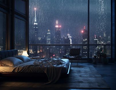 Check out new work on my @Behance profile: "Thunderstorm with rain in the city of skyscrapers" http://be.net/gallery/174194835/Thunderstorm-with-rain-in-the-city-of-skyscrapers Bedroom Rain Aesthetic, High Rise Apartment Rain, Rain Apartment, Visions Aesthetic, Rain Bedroom, Skyscraper Apartment, Room Rain, Lofi Animation, Apartamento New York