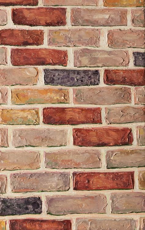 Brick Building Painting Acrylic, Brick Wall Painting Canvas, Brick Wall Acrylic Painting, Brick Wall Mural Painted, Brick Painting Art, Brick Drawing Sketch, Brick Wall Painting Art, Brick Drawing, Brick Wall Painting