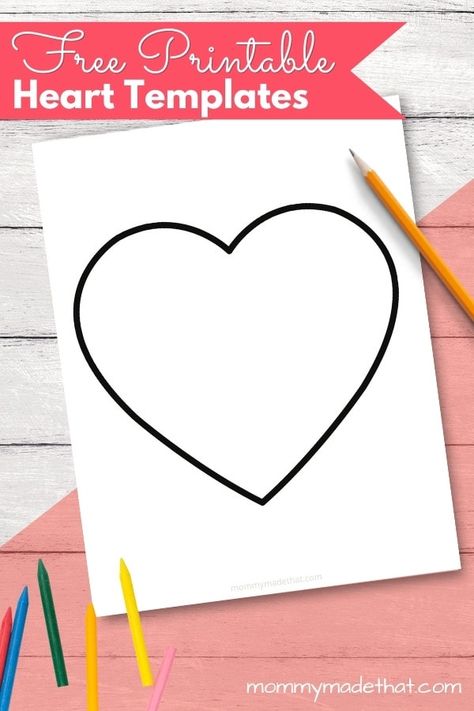 Free Printable Heart Template for Crafts and Activities I Heart Pfp Template, Heart Templates Free Printables, Heart Patterns Printable, Pfp Template, I Heart Pfp, Heart Shapes Template, Heart Pfp, Printable Heart Template, Printable Shapes