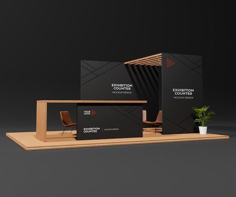 Black Exhibition Design, Scandinavian Booth Design, Booth Event Ideas, Creative Booth Design Ideas, Black Booth Design, Simple Booth Design, Display Stand Design Ideas, Exhibition Design Booth, Exhibition Stand Ideas