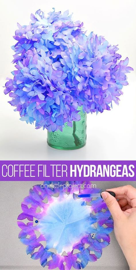 Coffee Filter Hydrangeas, Elegant Decorations, Toddler Craft, Coffee Filter Crafts, Arts And Crafts For Adults, Coffee Filter Flowers, Folding Origami, Paper Decor, Papercraft Ideas