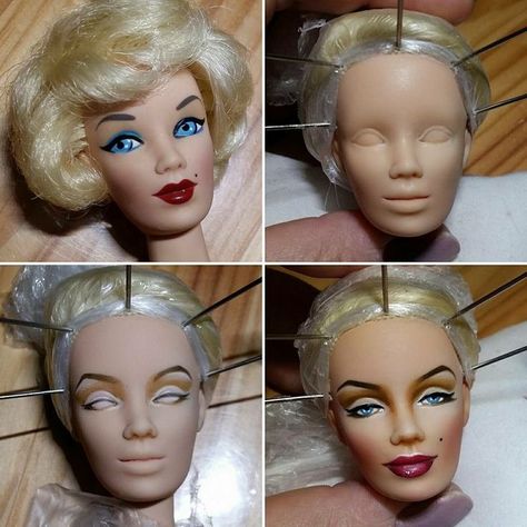 Doll Repaint Tutorial, Barbie Repaint, Different Tools, Drag Make-up, Custom Barbie, Arte Sailor Moon, Barbie Dolls Diy, Barbie Fashionista Dolls, Diy Doll Miniatures