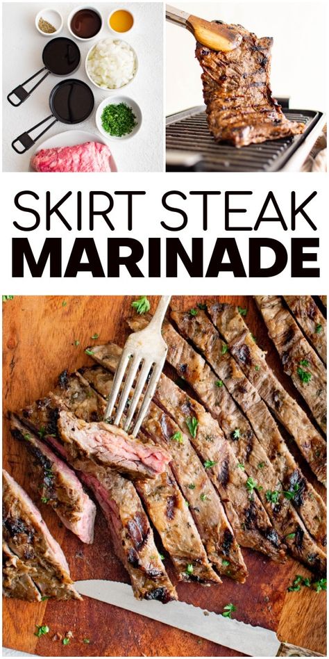 Steak On Stove, Skirt Steak Marinade, Marinated Skirt Steak, Best Healthy Dinner Recipes, Steak Marinade, Gluten Free Recipes For Dinner, Dinner Entrees, Skirt Steak, How To Cook Steak