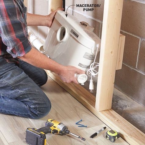 #diy #homedecor #basementideas Basement Toilet, Small Basement Bathroom, Basement Refinishing, Basement Bathroom Design, Basement Decoration, Basement Bathroom Remodeling, Add A Bathroom, Shower Plumbing, Dream Basement