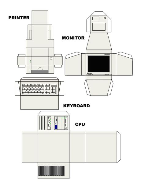 Papercraft Templates Printables, Paper Folding Crafts, Cardboard Box Crafts, Paper Toys Template, Paper Craft Ideas, Diy Barbie Furniture, Paper Doll House, Computer Paper, Paper Doll Template