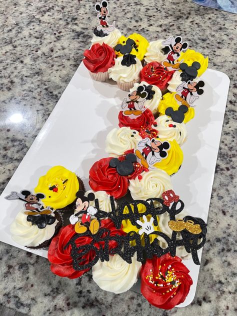 cupcakes Mickey Mouse Birthday Cupcake Cake, Mickey Pull Apart Cupcake Cake, Mickey Cupcake Cake, Mickey Mouse Cupcake Cake Pull Apart, Mickey Mouse Pull Apart Cupcakes, Mickey Mouse Birthday Cupcakes, Mickey Mouse Cake 2nd Birthday, Mickey Mouse Clubhouse Cupcakes, Mickey Mouse 2nd Birthday Cake